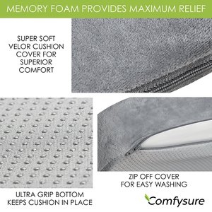 Thoải mái phong cách sang trọng nhung Bìa x-lớn Bộ nhớ bọt Ghế đệm cho ghế văn phòng, xe hơi hoặc xe lăn - Product Image 3