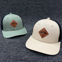 Casquette Trucker Richardson 112 personnalisée avec logo en cuir, haute qualité, 6 panneaux en toile, ajustement réglable, unisexe adulte