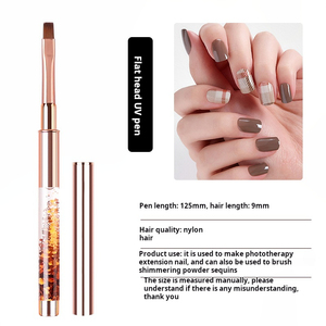 Pinceau à gel à tête plate professionnel pour la peinture d'ongles, idéal pour la manucure – Fournisseur - Product Image 6