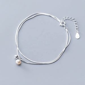 กระดิ่งรูป<span class=keywords><strong>งู</strong></span>สำหรับ925เงินสเตอร์ลิงสร้อยข้อมือนำโชคทำจากไข่มุก - Product Image 1