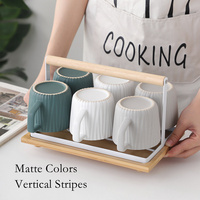 Tasse à thé minimaliste et rustique, petite tasse à café en céramique, verte, mate, nordique, grise et blanche, 8oz, nouveauté
