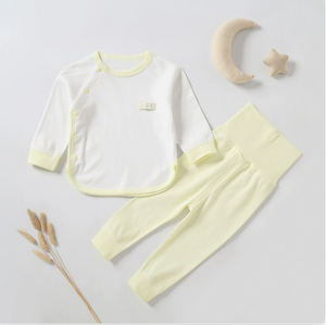 Pijama unisex para bebé, conjunto <span class=keywords><strong>de</strong></span> pantalón y camiseta <span class=keywords><strong>de</strong></span> manga larga <span class=keywords><strong>de</strong></span> algodón puro, transpirable, <span class=keywords><strong>de</strong></span> secado rápido, cintura alta, para primavera - Product Image 2