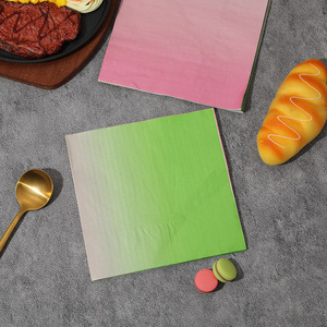 Pink Green Gradient Printed Paper Napkins 330mmx330mm For Themed Party Disposable Use - Product Image 3