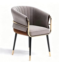 Chaise de salle à manger de luxe moderne en acier inoxydable avec pieds en métal, siège moelleux en tissu velours, pour hôtel et banquet, vert et orange