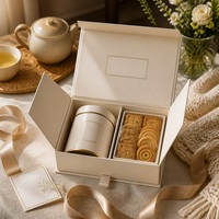 Boîte en papier pliable violette pour coffret cadeau d'abonnement avec rabat magnétique, impression personnalisée de luxe