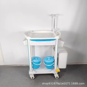 Chariot médical avec double bac 625x480x930mm, chariot d'hôpital multifonctionnel en plastique - Product Image 5