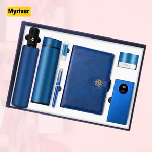 Myriver özel A5 Pu deri kılıf dizüstü kalem ve şişe hediye seti