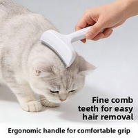 Peigne Démêlant en Plastique Haute Efficacité avec Dents Fines et Denses, Design Courbé, Élimination Efficace des Poils de Chat et de Chien