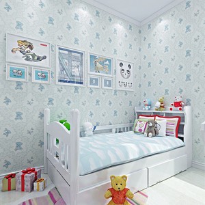 Carta <span class=keywords><strong>da</strong></span> Parati Autoadesiva Non Tessuta con Orsetti Cartoon Romantici e Caldi per Camere di Bambini e Ragazzi, Decorazione Completa per Pareti - Product Image 2