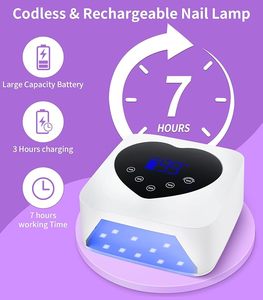 <b>Rechargeable</b> Nail Light 5 Timer Setting Touch Control & Auto Sensor for Gel Nails Compatible Nail Gel Polish 72W UV Cordless - Product Image 4