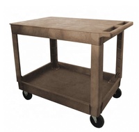Carrito de Servicio Rodante de Plástico de Alta Resistencia para Almacén o Garaje, de Dos Niveles, con Capacidad para 500 Libras, con Ruedas de 5 Pulgadas
