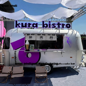 รถเข็นขายอาหารสแตนเลสแบบเคลื่อนที่ได้รถเข็นขายอาหารบาร์เบียร์ทำจากสแตนเลสสำหรับจัดเลี้ยงไอศกรีมรถบรรทุกอาหาร - Product Image 1