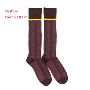 Joelho High Block Cor Moda Custom Pattern Meias Womans High Meias Stripe Adultos Daily Street Socks - Product Image 1