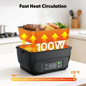 Boîte à lunch électrique sans fil Bencircle E07 1,5 L avec batterie 22500 mAh, chauffe-plat portable, récipient en acier inoxydable, ustensiles - Product Image 4
