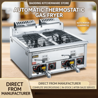 Freidora Industrial Multifuncional de Acero Inoxidable de Alta Calidad con Certificación CE, de Gas Natural, 1600W+, para Pollo y Papas Fritas