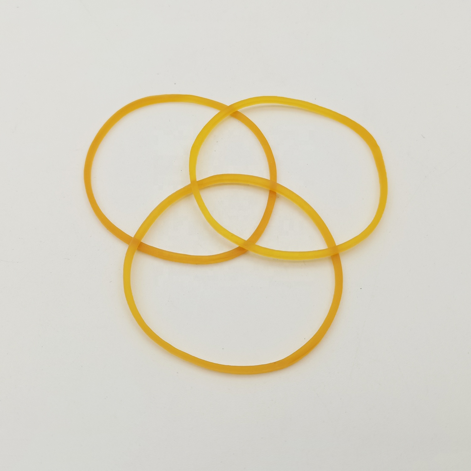 High Quality Custom Yellow Silicone Lanyards Solid Color Flat Nature Elastic Rubber Bands for Money Machine Packaging Premium Image 2