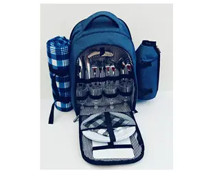 Großhandel Wasserdicht isoliert Thermal 4 Personen Camping Picknick tasche mit Flaschen halter Besteck Zubehör Decke Picknick tasche Set