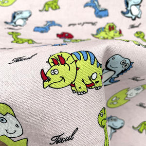 Toile imprimée personnalisée à rayures bleues imprimé léopard citron astronaute bande dessinée motif dinosaure <span class=keywords><strong>tissu</strong></span> 100% coton écologique - Product Image 2