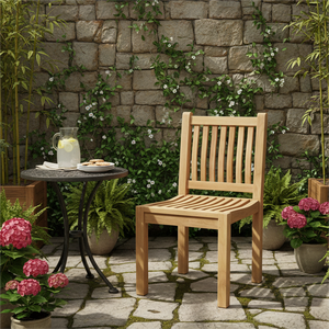 Luxa Lightweight Dining <b>Chair</b>-Modern Design Rugged Teak <b>Wood</b> Comfortable & Durable for Hotel & Park Use - Product Image 4