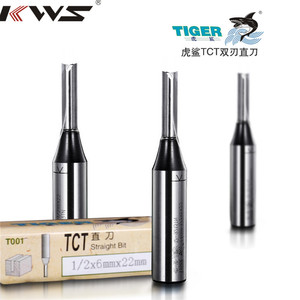 Broca CNC KWS <span class=keywords><strong>Tiger</strong></span>, Broca de Fresado Recta TCT con Doble <span class=keywords><strong>Flauta</strong></span> para Ranurado de Madera - Product Image 3
