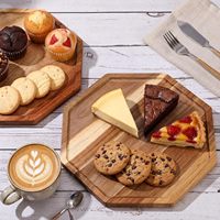 Plateau de service irrégulier en bois d'acacia classique, écologique et durable pour Noël – Grande assiette décorative en bois pour pain, fruits et plats cuisinés