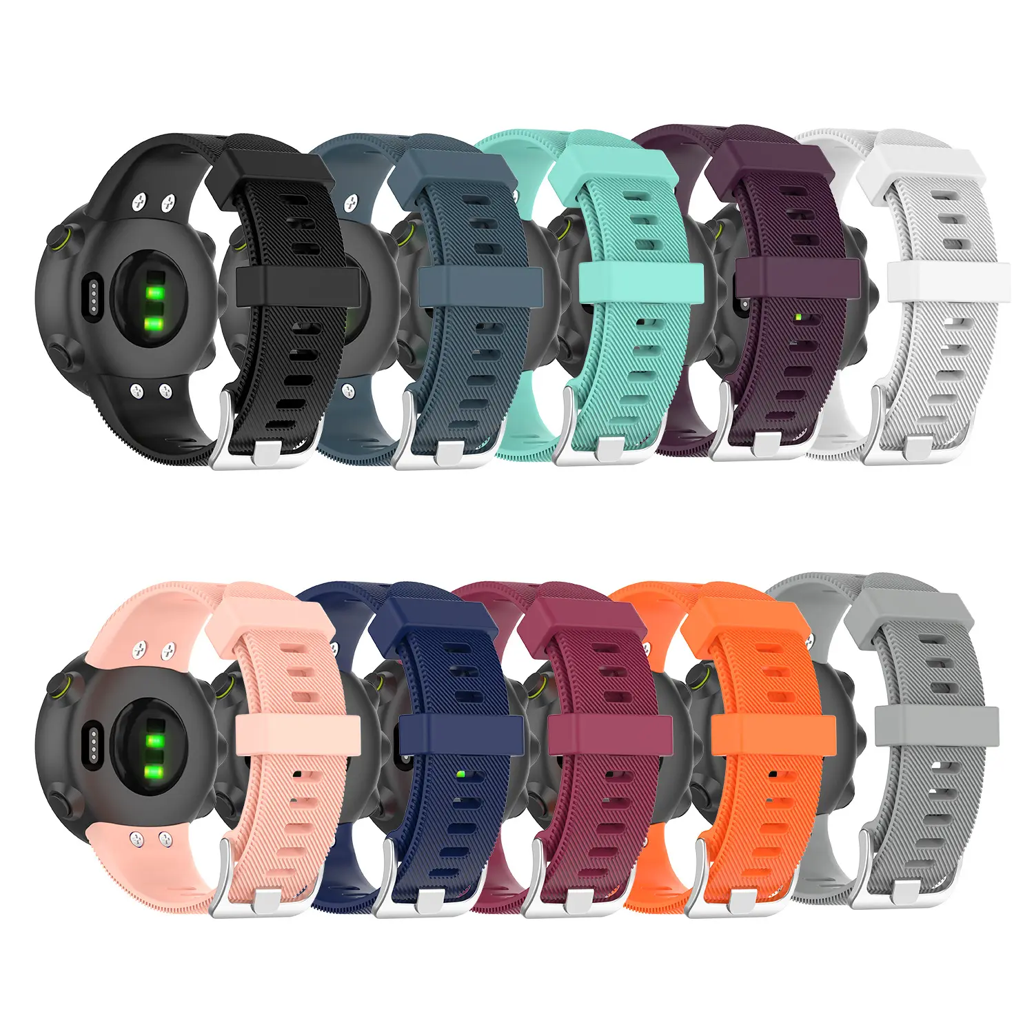 شنغهاي حزام (استيك) ساعة الإفراج السريع حزام ساعة اليد ل غارمين فور رانر 45 45S GPS Watchband مع أداة أزياء سيليكون سوار