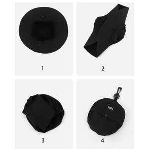 Mũ rộng vành đi biển in logo tùy chỉnh, nhanh khô, tiện dụng, dễ mang theo, gấp gọn được, có dây rút - Product Image 5