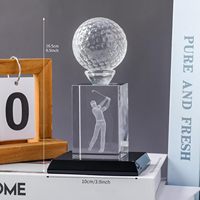 Trophée de golf en verre écologique de conception gratuite trophées gravés pour les compétitions sportives et les fêtes
