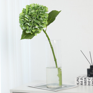 <b>Artificial</b> <b>Hydrangea</b> <b>Flower</b> Single Stem Soft Plastic PVC High Simulation Wedding Home Decor Prop - Product Image 1