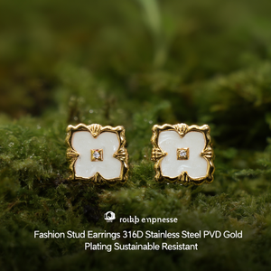 ต่างหูแฟชั่นแบบติดหู สแตนเลส 316L ชุบทอง PVD ทนทาน เป็นมิตรต่อสิ่งแวดล้อม - Product Image 3