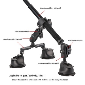 <span class=keywords><strong>Support</strong></span> de <span class=keywords><strong>caméra</strong></span> de toit de voiture en alliage d'aluminium réglable avec tige d'extension et ventouse pour Insta360 ONE X4 X3 pour prise de vue en vue à la troisième personne - Product Image 2