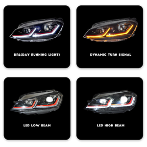 Feux avant HCmotion pour VW MK7.5 <span class=keywords><strong>Golf</strong></span> <span class=keywords><strong>7</strong></span>.5 2018-2020, feux avant à ligne blanche, ligne rouge, DRL séquentiel, feux avant pour Volkswagen - Product Image 5