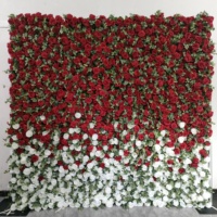 Toile de fond blanche et verte en soie de luxe faite à la main DKB avec fleurs artificielles pour la décoration de scène de mariage