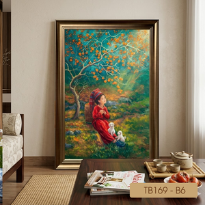 ภาพวาดสีน้ำมันเด็กหญิงข้างต้นไม้จากโรงงานโดยตรง งานศิลปะตกแต่งผนังคุณภาพพรีเมียม บริการ OEM ODM จากเวียดนาม รุ่น TB169-B6 - Product Image 3