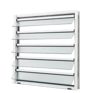 HONOR Powder Coating Modern Aluminum Louvers Window With Tempered Glass Blades