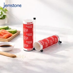 High Quality Sushi <b>Push</b> <b>Pop</b> Food-grade Kraft Cardboard Tube Box with Plastic Lids Sushi Rolls Food Cylinder Paper Tube Packaging - Product Image 2