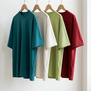 New Trend Heavyweight <strong>T</strong> <strong>Shirt</strong> Men 100% Cotton Oversized Boxy Fit Blank Tee Plain Premium Quality Short Sleeve TShirt Custom Logo - Product Image 1