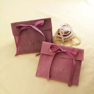 Custom Printed Luxury Drawstring Velvet Pouch Bag for Rings Bracelets Earrings & Jewelry-<b>Recyclable</b> Custom Colors - Product Image 1