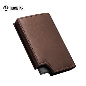 TILONSTAR-Porte Carte Bancaire Compact en Aluminium, Portefeuille en Cuir à Deux Pliants, Porte Carte RFID avec Poche pour Argent et Fenêtre d'Identité, TVC502 - Product Image 4