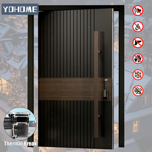 Porte d'entrée pivotante à cadre en aluminium sur mesure, à rupture de pont thermique, économe en énergie, en aluminium moulé, pour régions extrêmement froides <span class=keywords><strong>du</strong></span> <span class=keywords><strong>Canada</strong></span> - Product Image 3