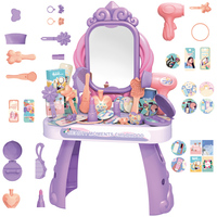 Mini coiffeuse de princesse de rêve en plastique, jouet de beauté et de mode pour filles, cadeau d'enfance avec 42 accessoires