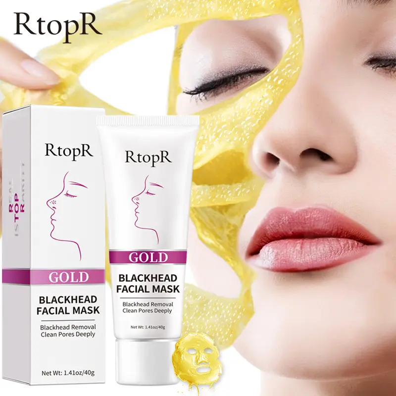 RtopR New Gold rimuovi maschera di comedone viso poro Peeling trattamento dell'acne naso pulizia profonda sbiancamento del viso idratante fango dorato