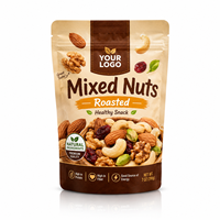 Sachet d'emballage pour mélange de noix 3,5g, imprimé sur mesure, ZA Pack, pochette refermable à fond plat pour snacks de noix grillées
