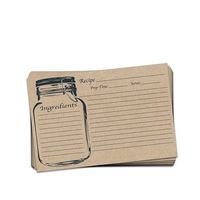 Cartes de recettes double face imprimées sur mesure, cartes en papier kraft naturel, vente en gros