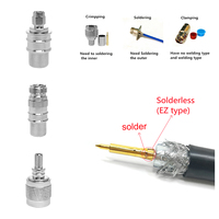 Connecteur RF de type EZ sans soudure N SMA TNC BNC PL259 SO239 7/16 Din mâle femelle Jack Plug connecteur de sertissage à Angle droit