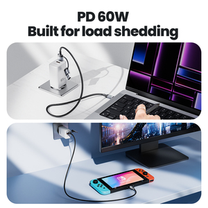 Toocki 2 in <span class=keywords><strong>1</strong></span> <span class=keywords><strong>c</strong></span> tipo cavo di ricarica rapida 3A Usb-<span class=keywords><strong>c</strong></span> e Usb a Usb <span class=keywords><strong>c</strong></span> intrecciato cavo di ricarica Pd 60w cavo dati per Laptop - Product Image 4