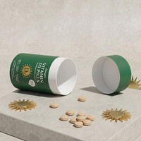 Tube en carton rond de qualité alimentaire écologique pour l'emballage de compléments alimentaires, de protéines en poudre et de vitamine D3