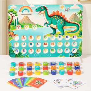<span class=keywords><strong>Juego</strong></span> de Letras de Madera de 26 Piezas, <span class=keywords><strong>Juego</strong></span> de Asociación de Dinosaurios, Aprendizaje de Palabras en Inglés, Clasificación de Colores, Juguetes Educativos de Madera para Niños - Product Image 1