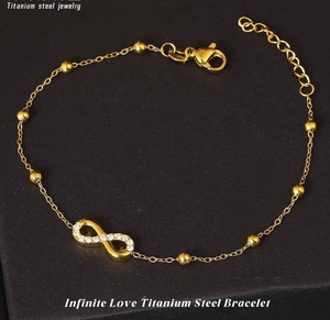 Pulseras Personalizadas, Elegantes y Únicas, Cadena de Mano para Chicas, Diseño en Forma de 8, Joyería de Acero Inoxidable con Circonita para Mujer, Accesorios - Product Image 2