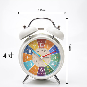 Children's Double Bell Alarm <b>Clock</b> Colorful Dial Student <b>Desk</b> <b>Clock</b> Early Education With Snooze Function - Product Image 4